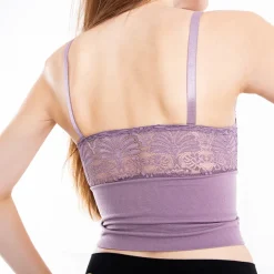 Bralet^Royalfashion biustonosz damski z elastycznym dołem fioletowy