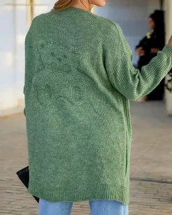 Swetry^Royalfashion Fuksjowy damski sweter narzutka zielony