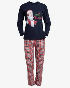 Piżamy^Royalfashion Granatowa damska 2-częściowa piżama ze świątecznym printem Granatowy