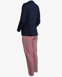 Piżamy^Royalfashion Granatowa damska 2-częściowa piżama ze świątecznym printem Granatowy