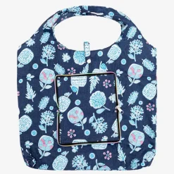 Materiałowe|Torebki Shoppers^Royalfashion Granatowa torba zakupowa składana w portfel z roślinnym wzorem Granatowy