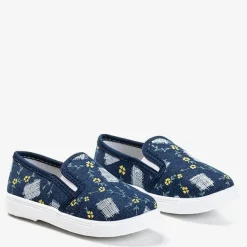 Dziewczęce^Royalfashion Granatowe dziecięce tenisówki slip - on Inga Granatowy