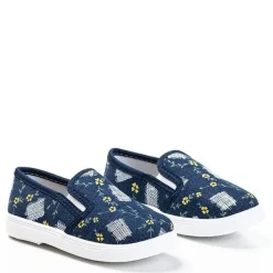 Dziewczęce^Royalfashion Granatowe dziecięce tenisówki slip - on Inga Granatowy