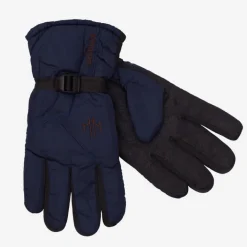 Rękawiczki^Royalfashion Granatowe ocieplane rękawice męskie z regulacją w nadgarstku Granatowy