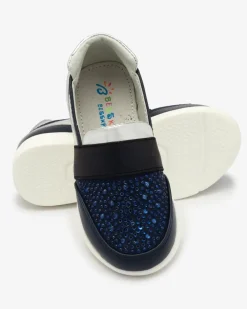 Dziewczęce^Royalfashion Granatowo - czarne dziecięce tenisówki slip - on Ciarala Granatowy