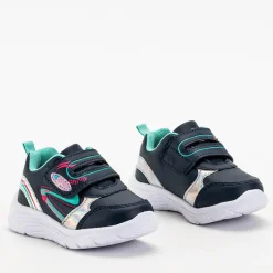 Dziewczęce^Royalfashion Granatowo - miętowe buty sportowe dziewczęce Mikorasi Granatowy