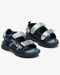 Chłopięce^Royalfashion Granatowo-zielone sandały dziecięce Doniso Granatowy