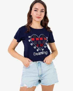 Bluzki / Koszule / Koszulki^Royalfashion damski t-shirt z printem Granatowy