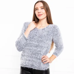 Swetry^Royalfashion sweter damski z łańcuszkiem Granatowy