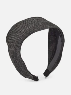 Akcesoria Do Włosów^Royalfashion Gumka do włosów- szeroka, prążkowana gołębi szary