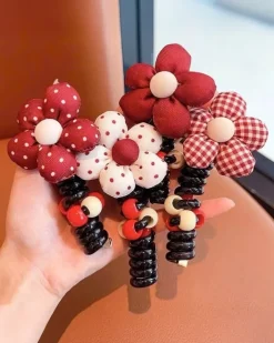 Dziewczęce|Akcesoria Do Włosów^Royalfashion Gumka do włosów sprężynka z kwiatuszkiem Blossom Coil biały