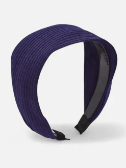 Akcesoria Do Włosów^Royalfashion Gumka do włosów- szeroka, prążkowana Granatowy