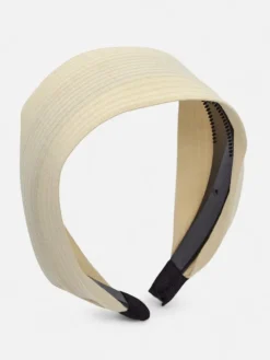 Akcesoria Do Włosów^Royalfashion Gumka do włosów- szeroka, prążkowana krem