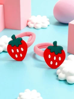 Akcesoria Do Włosów^Royalfashion Gumki do włosów z motywem owoców Fruity Bloom różowy