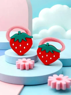 Akcesoria Do Włosów^Royalfashion Gumki do włosów z motywem owoców Fruity Bloom różowy