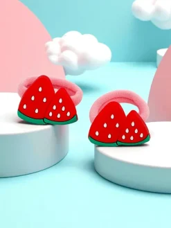 Akcesoria Do Włosów^Royalfashion Gumki do włosów z motywem owoców Fruity Bloom różowy