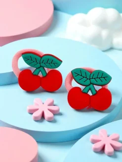 Akcesoria Do Włosów^Royalfashion Gumki do włosów z motywem owoców Fruity Bloom różowy