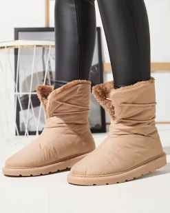 Śniegowce^Royalfashion Jasnobrązowe damskie buty a'la śniegowce Amirfu jasny brązowy