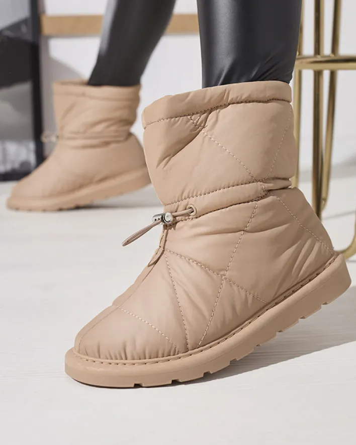 Śniegowce^Royalfashion Jasnobrązowe damskie ocieplane buty a'la śniegowce Kaliolen jasny brązowy