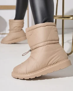 Śniegowce^Royalfashion Jasnobrązowe damskie ocieplane buty a'la śniegowce Kaliolen jasny brązowy