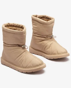 Śniegowce^Royalfashion Jasnobrązowe damskie ocieplane buty a'la śniegowce Kaliolen jasny brązowy