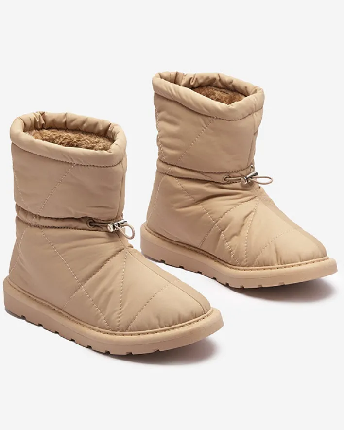 Śniegowce^Royalfashion Jasnobrązowe damskie ocieplane buty a'la śniegowce Kaliolen jasny brązowy