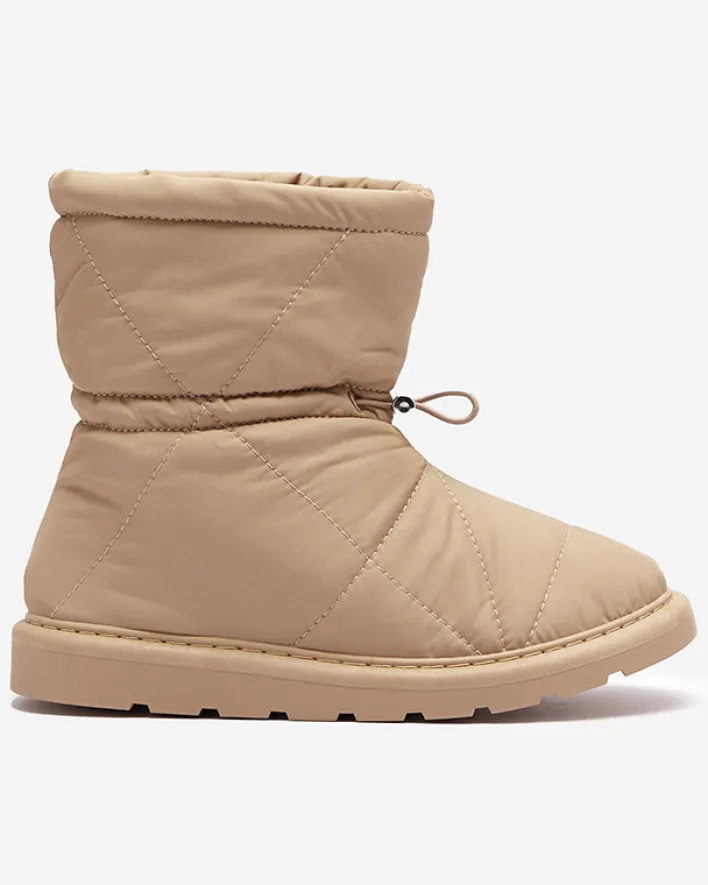 Śniegowce^Royalfashion Jasnobrązowe damskie ocieplane buty a'la śniegowce Kaliolen jasny brązowy