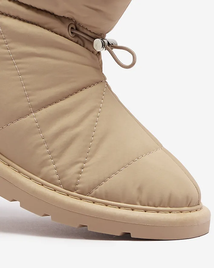 Śniegowce^Royalfashion Jasnobrązowe damskie ocieplane buty a'la śniegowce Kaliolen jasny brązowy