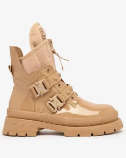 Workery|Botki Bez Ocieplenia^Royalfashion Jasnobrązowe damskie botki workery Hennobs brązowy