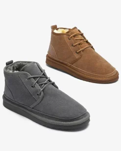 Śniegowce^Royalfashion Jasnobrązowe wiązane damskie buty a'la śniegowce z futerkiem Miusho Camel