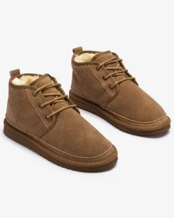 Śniegowce^Royalfashion Jasnobrązowe wiązane damskie buty a'la śniegowce z futerkiem Miusho Camel