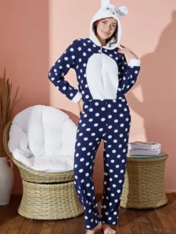 Piżamy^Royalfashion Jednoczęściowa piżama damska Granatowy