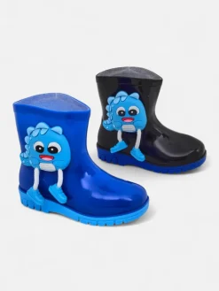 Chłopięce^Royalfashion Kalosze dziecięce z potworkiem Zeus czarny