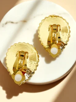 Biżuteria^Royalfashion Klipsy kolczyki damskie z kryształem i cyrkoniami zielony