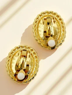 Biżuteria^Royalfashion Klipsy kolczyki damskie z kryształem i cyrkoniami Granatowy