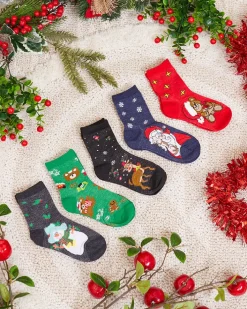 Skarpetki^Royalfashion Komplet dziecięcych świątecznych skarpetek 5/pak