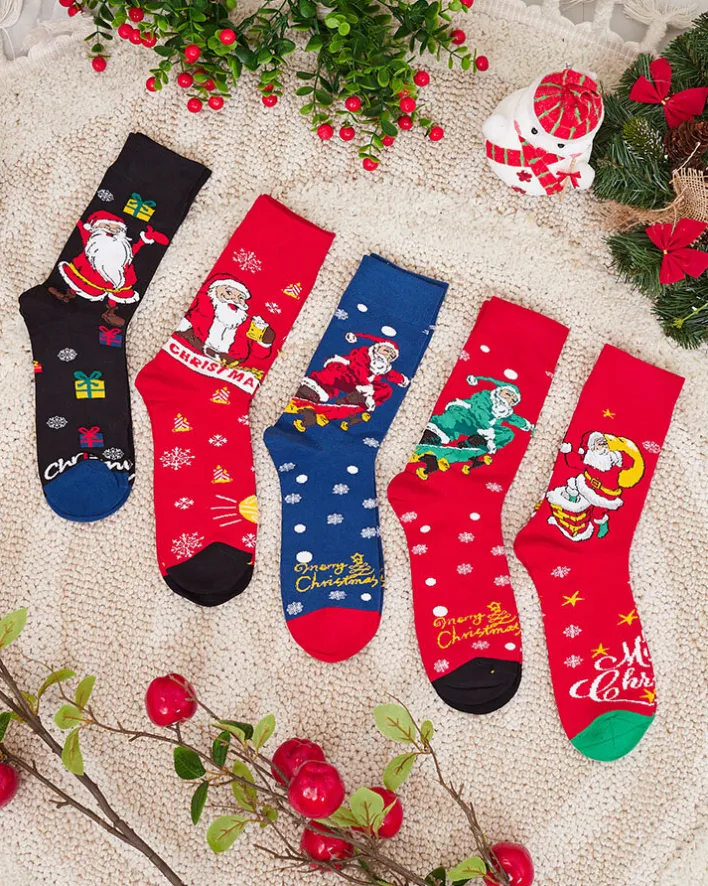 Skarpetki^Royalfashion Komplet męskich świątecznych skarpetek 5/pak Wielokolorowe