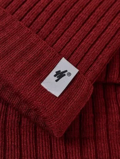 Czapki|Czapki I Kapelusze^Royalfashion Komplet zimowy uniwersalny- czapka typu beanie z kominem Bordowy
