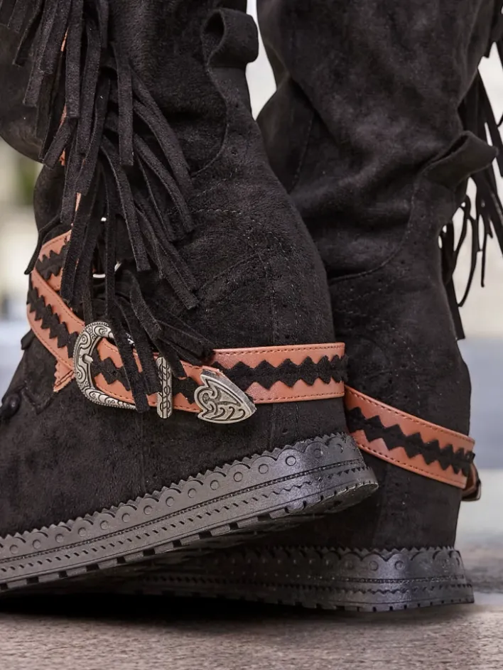 Kozaki Na Obcasie|Kozaki Bez Ocieplenia^Royalfashion Kozaki damskie za kolano Eliferse czarny