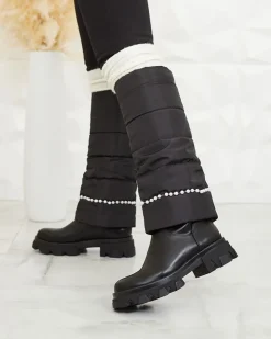 Kozaki Na Płaskim Obcasie|Kozaki Z Ociepleniem^Royalfashion Kozaki damskie w kolorze m Ameroe czarny