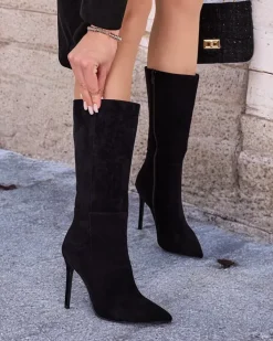 Kozaki Na Obcasie|Kozaki Bez Ocieplenia^Royalfashion Kozaki damskie na szpilce Aufi czarny