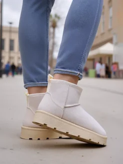 Śniegowce|Botki Na Platformie^Royalfashion Krótkie buty a'la śniegowce damskie Belli beżowy