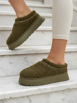 Śniegowce|Botki Z Delikatnym Ociepleniem^Royalfashion Krótkie buty a'la śniegowce damskie Esel zielony