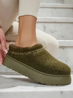 Śniegowce|Botki Z Delikatnym Ociepleniem^Royalfashion Krótkie buty a'la śniegowce damskie Esel zielony