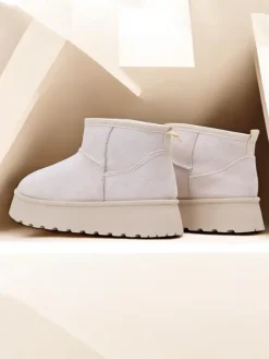 Śniegowce|Botki Na Platformie^Royalfashion Krótkie buty a'la śniegowce damskie Hezio beżowy