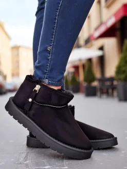 Śniegowce|Botki Na Platformie^Royalfashion Krótkie buty a'la śniegowce damskie Fefoz