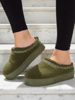 Śniegowce^Royalfashion Krótkie buty a'la śniegowce damskie Sesele zielony