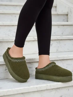 Śniegowce^Royalfashion Krótkie buty a'la śniegowce damskie Sesele zielony