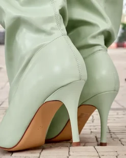 Kozaki Na Obcasie|Kozaki Bez Ocieplenia^Royalfashion Krótkie kozaki damskie Sobete zielony