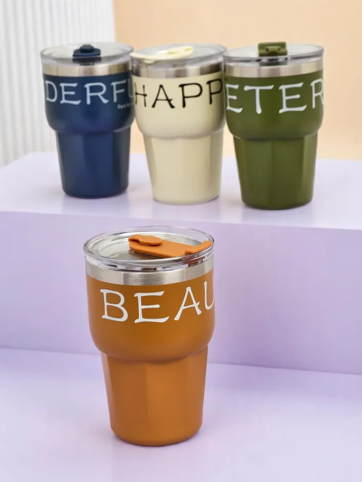 Akcesoria^Royalfashion Kubek termiczny ze słomką Beautiful Camel